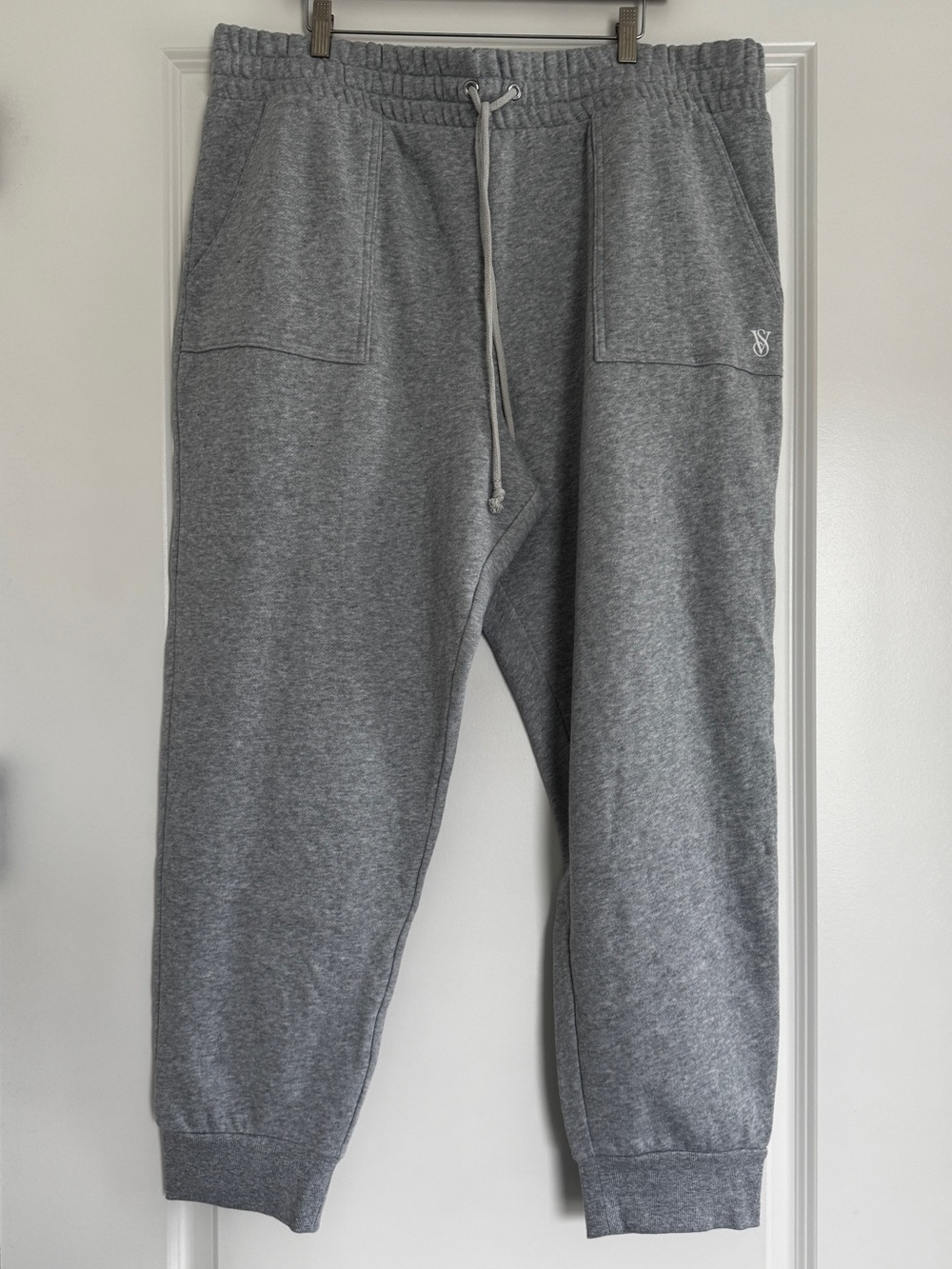 NWT V.S. PINK Grey Marl Regular Fit Drawstring Sweatpants XXL